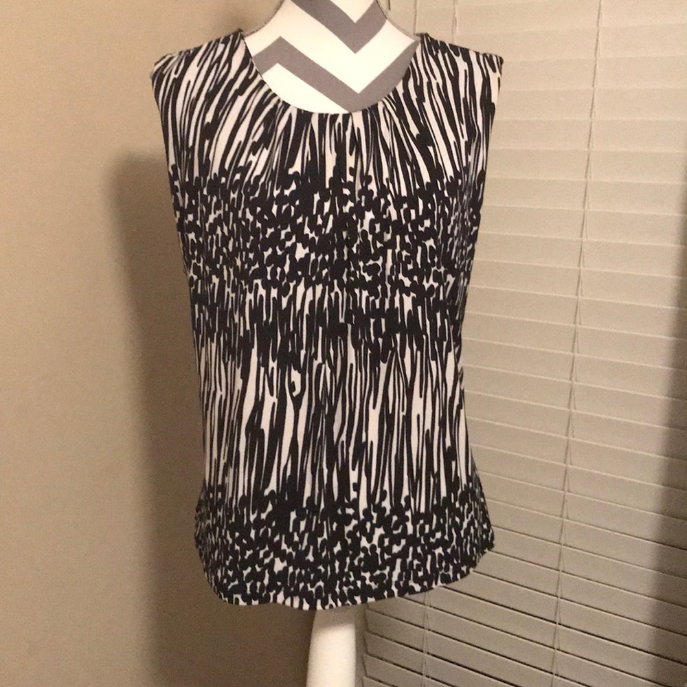 Calvin Klein Black/White Sleeveless Top